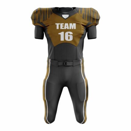Custom Brown Black Authentic Football Uniform (with Integrated Pads)