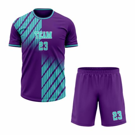 Custom Purple Cyan Sublimation volleyball Uniform