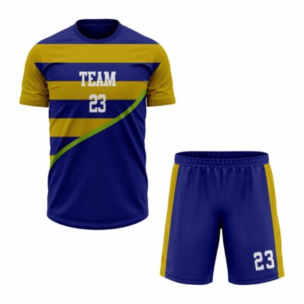 Custom Blue Yellow gray Sublimation volleyball Uniform