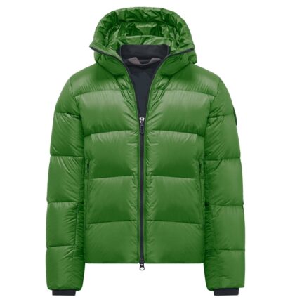 Custom Kelly Green Lightweight Gloss Hooded Puffer Jacket
